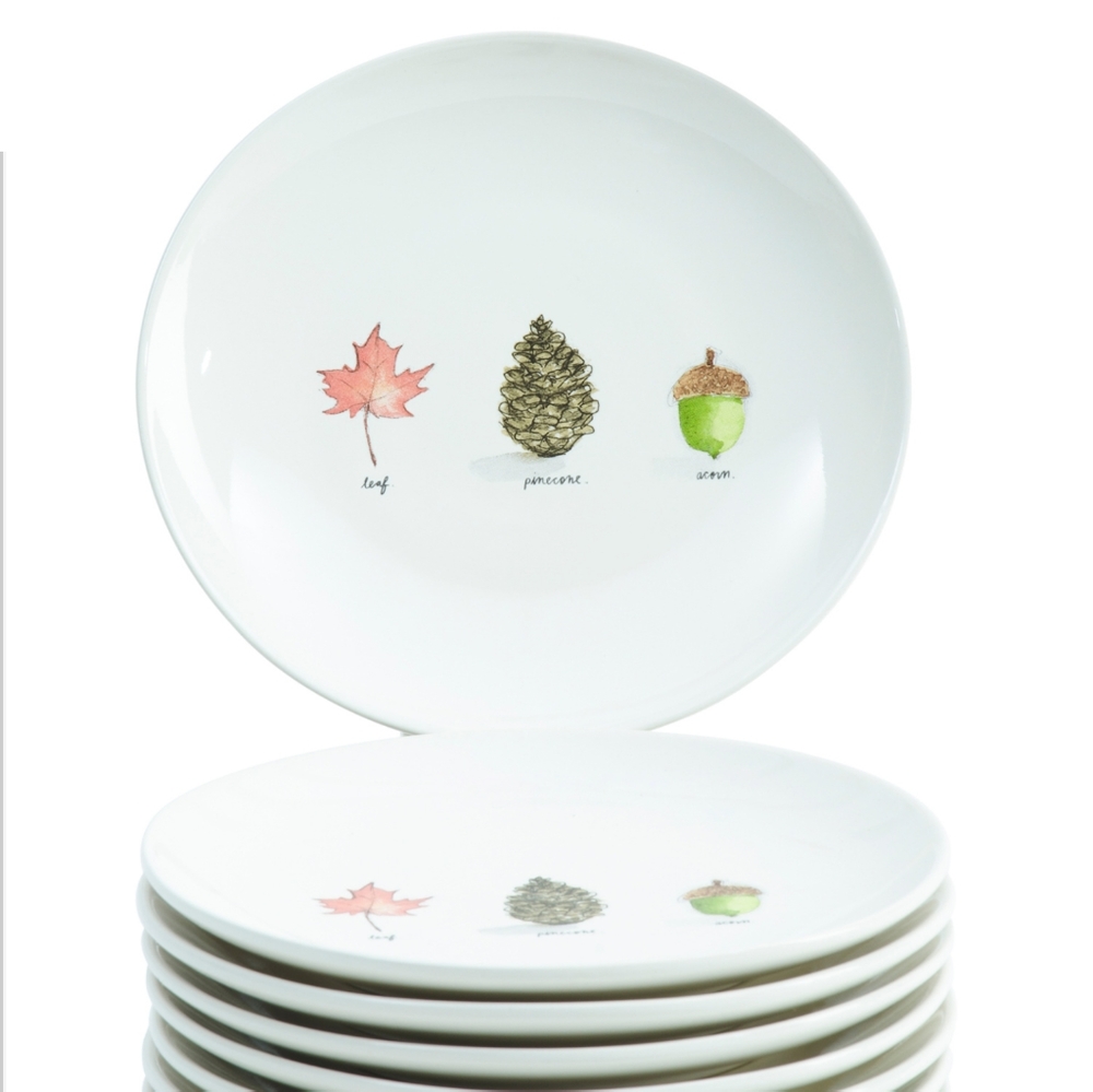 Rae Dunn Fall set of 4 plates